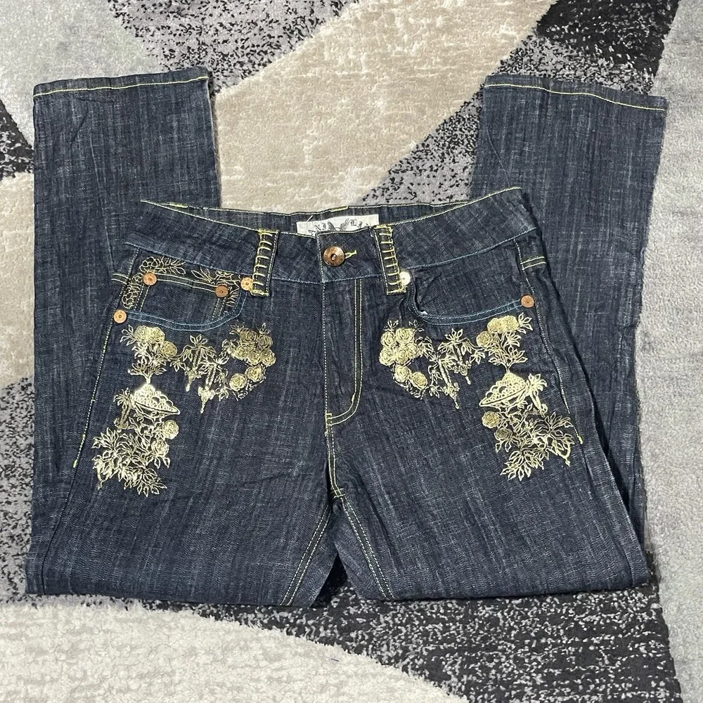 Vintage Karl Kani Jeans Men 36x31 Blue Life Denim Wide Leg Baggy Hip Hop Y2K‎